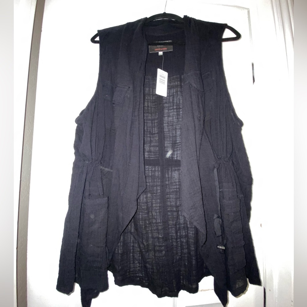 NWT Torrid Black Linen Drape Vest Sz 3